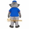 Gray Blue Elephant Baseball Mascot Costume Gray Blue Elephant Baseball Mascot Costume