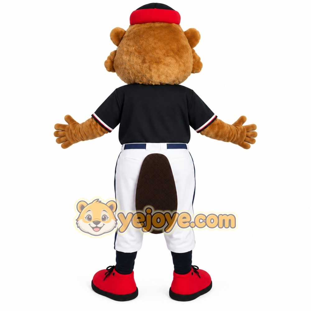 Brown Black Baseball Beaver Mascot Costume Brown Black Baseball Beaver Mascot Costume