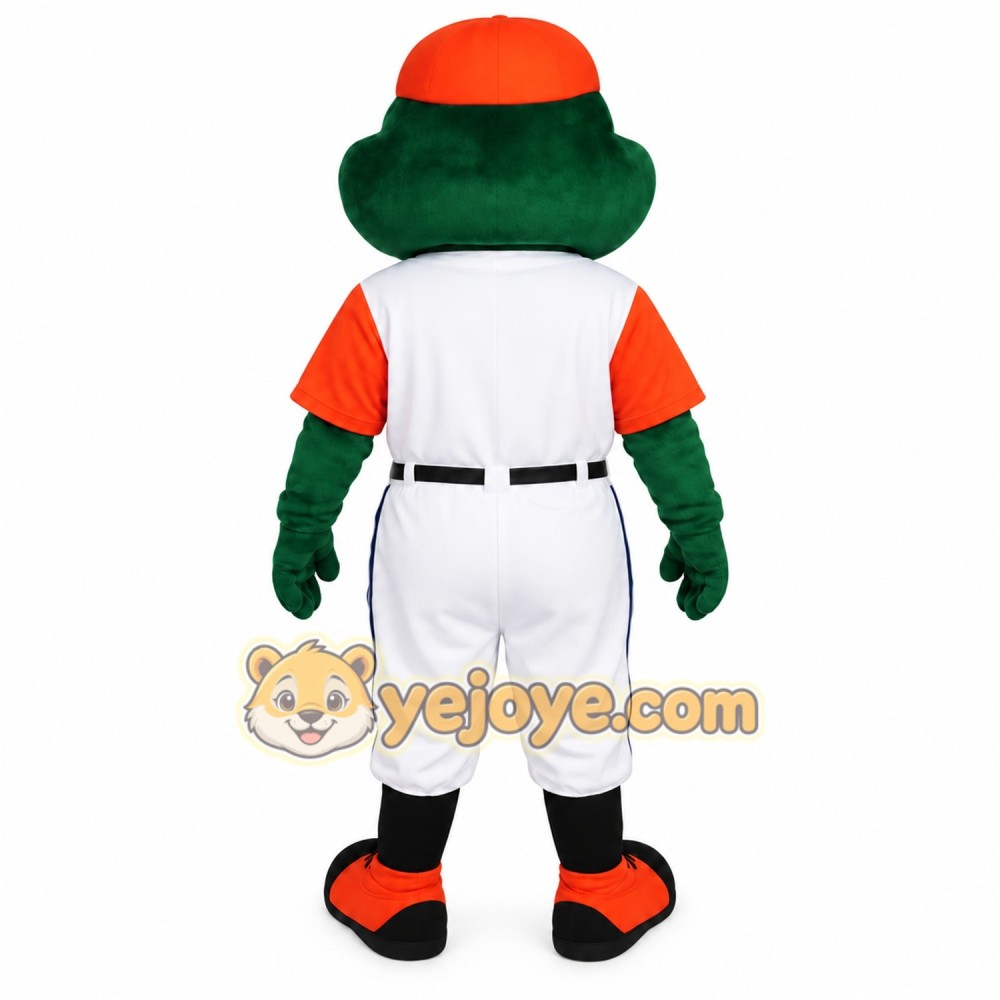 Green White Baseball Frog Mascot Costume Green White Baseball Frog Mascot Costume
