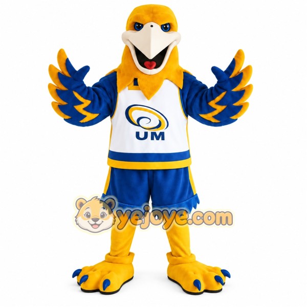 Yellow Blue White Eagle Mascot Costume