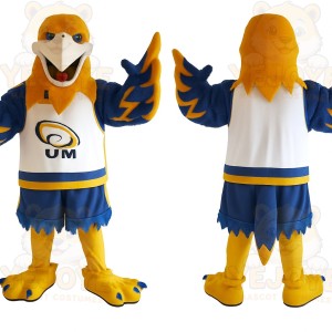Yellow Blue White Eagle Mascot Costume
