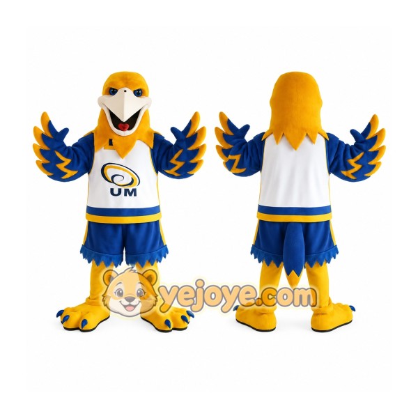 Yellow Blue White Eagle Mascot Costume