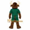 Brown Green White Horned Bull Mascot Costume Brown Green White Horned Bull Mascot Costume