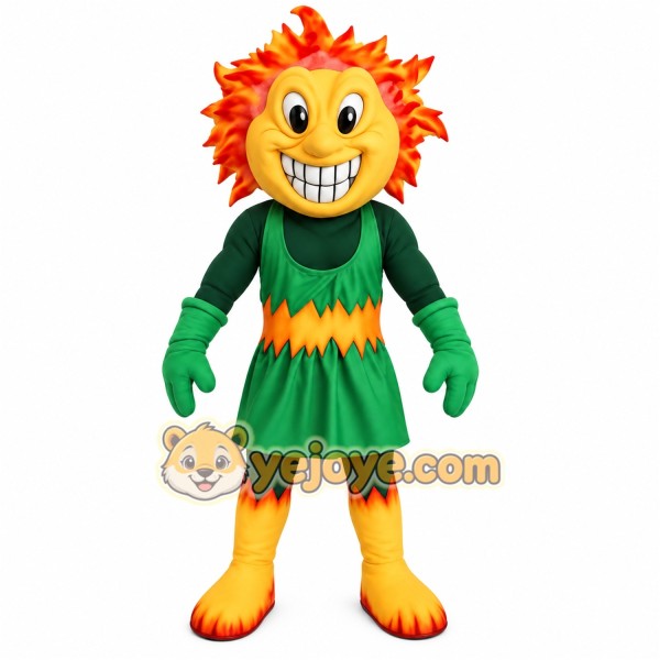 Orange Yellow Green Sun Mascot Costume