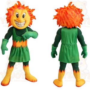 Orange Yellow Green Sun Mascot Costume