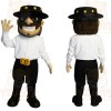 Black White Yellow Mustached Cowboy Mascot Costume