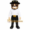 Black White Yellow Mustached Cowboy Mascot Costume