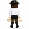 Black White Yellow Mustached Cowboy Mascot Costume