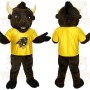 Brown Yellow Buffalo Mascot Costume