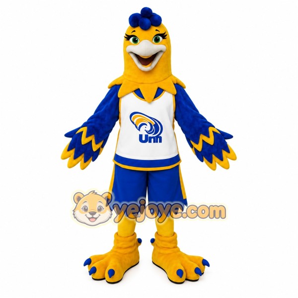 Blue Yellow Eagle Mascot Costume