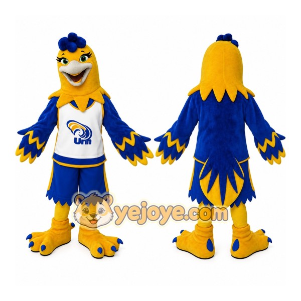 Blue Yellow Eagle Mascot Costume