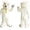 White Polar Bear With Yellow Tie Mascot Costume