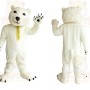 White Polar Bear With Yellow Tie Mascot Costume
