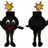 Black Yellow Red Exploding Bomb Mascot Costume