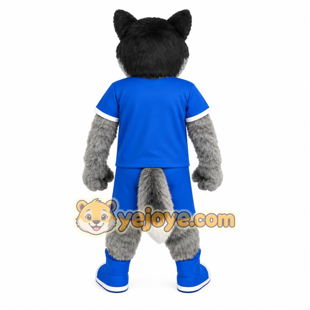 Blue Gray Black Husky Dog Mascot Costume