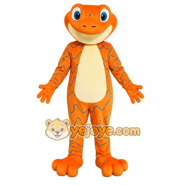 Orange Cream Blue Gecko Mascot Costume