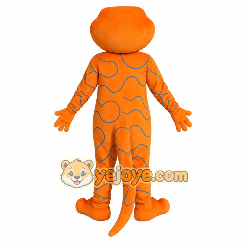 Orange Cream Blue Gecko Mascot Costume