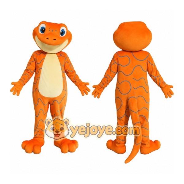 Orange Cream Blue Gecko Mascot Costume