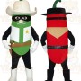 Green White Chili Cowboy Mascot Costume