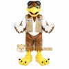 Brown Yellow Aviator Eagle Mascot Costume