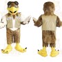 Brown Yellow Aviator Eagle Mascot Costume