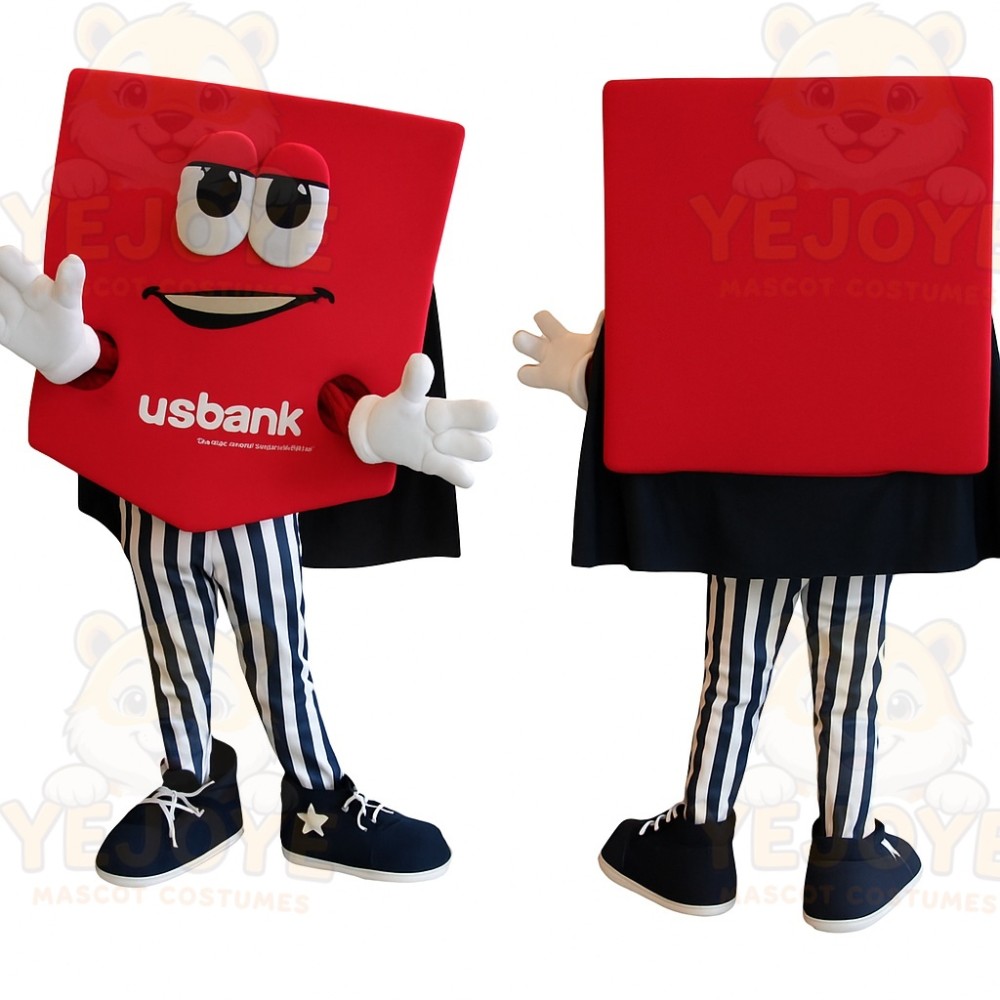 Red Black Square Character Mascot Costume
