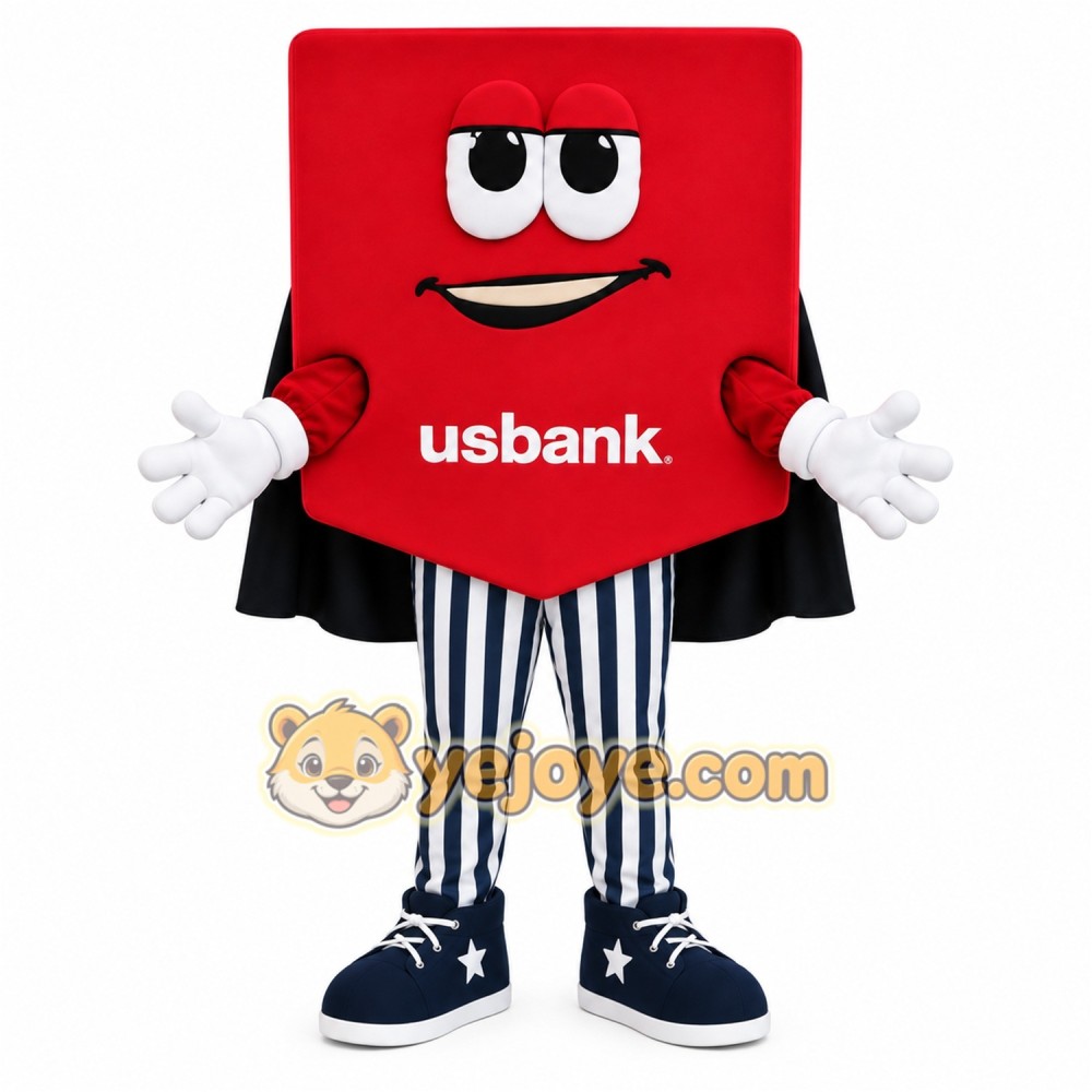 Red Black Square Character Mascot Costume Red Black Square Character Mascot Costume