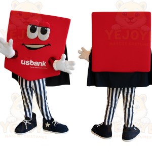 Red Black Square Character Mascot Costume