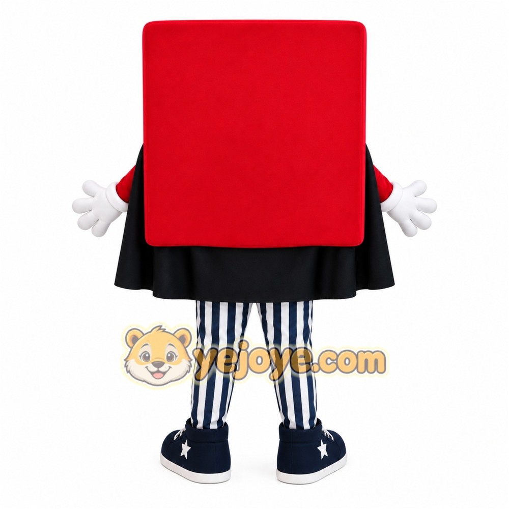 Red Black Square Character Mascot Costume Red Black Square Character Mascot Costume