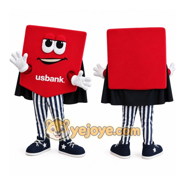 Red Black Square Character Mascot Costume