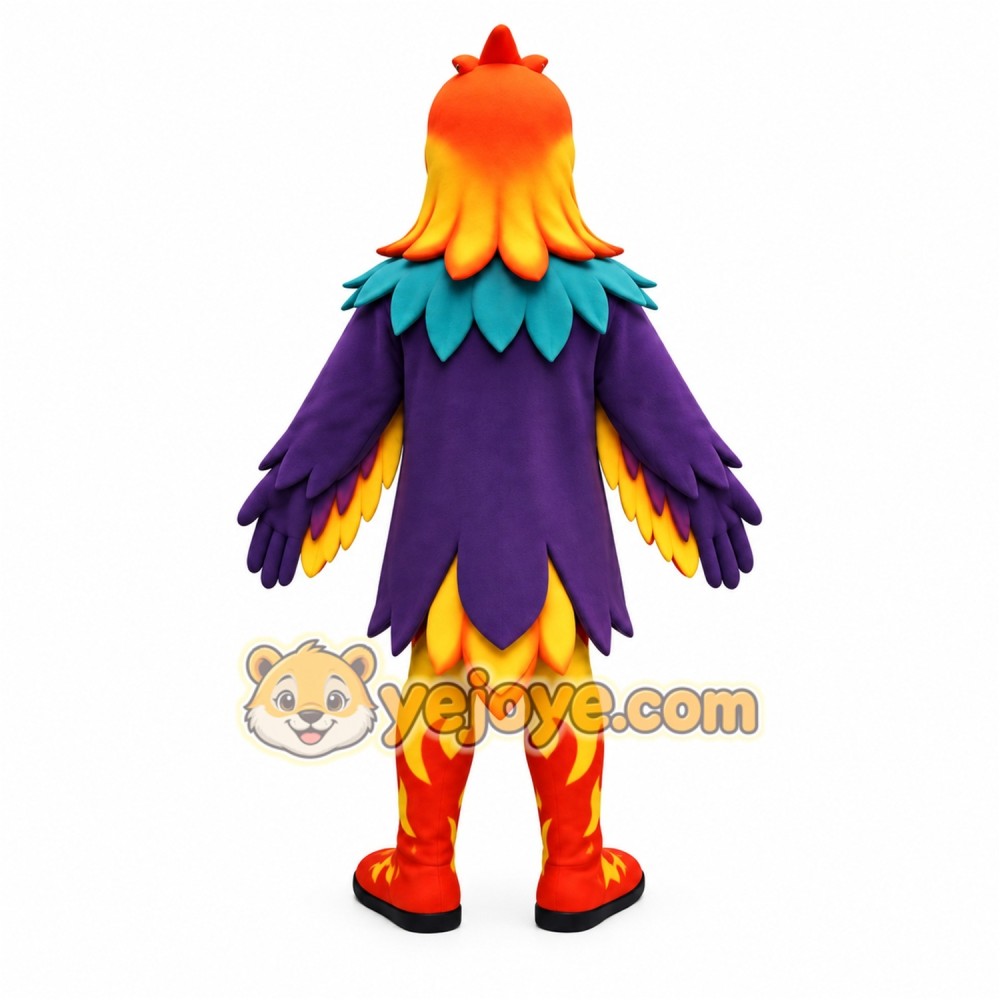 Purple Orange Yellow Parrot Mascot Costume