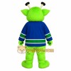 Bright Green Blue Hockey Alien Mascot Costume Bright Green Blue Hockey Alien Mascot Costume