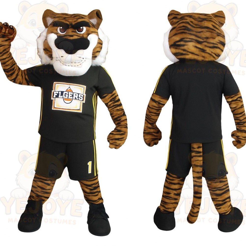 Orange Black White Sports Tiger Mascot Costume