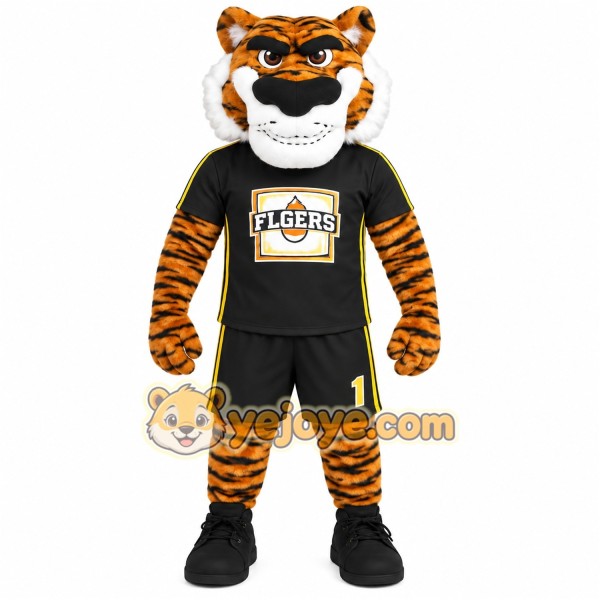 Orange Black White Sports Tiger Mascot Costume