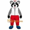 Gray White Black Red Raccoon Mascot Costume Gray White Black Red Raccoon Mascot Costume