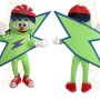 Green Blue Lightning Bolt Mascot Costume