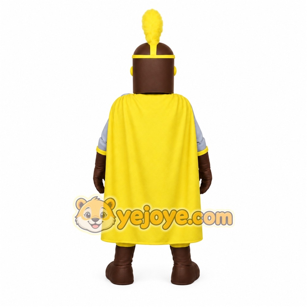 Brown Yellow Gray Knight Mascot Costume Brown Yellow Gray Knight Mascot Costume