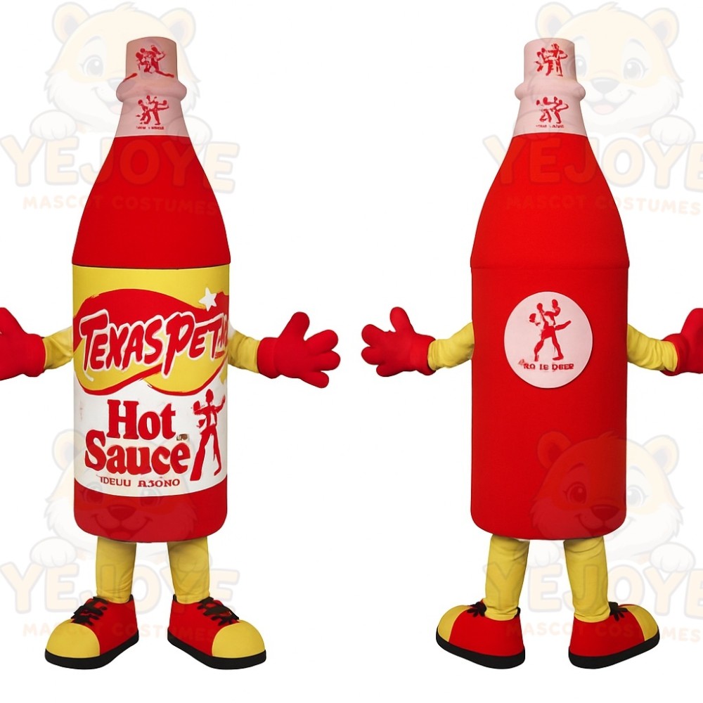 Red Yellow Hot Sauce Bottle Mascot Costume