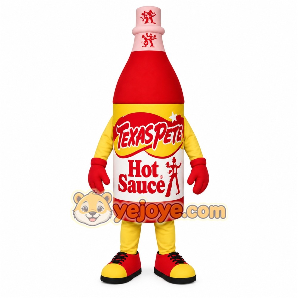 Red Yellow Hot Sauce Bottle Mascot Costume