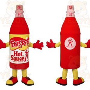 Red Yellow Hot Sauce Bottle Mascot Costume