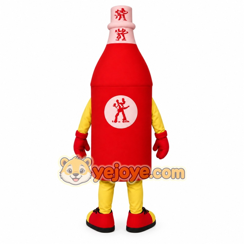 Red Yellow Hot Sauce Bottle Mascot Costume