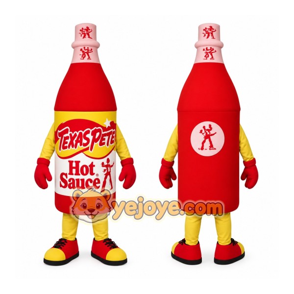 Red Yellow Hot Sauce Bottle Mascot Costume