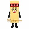 Tan Red Black Smiling Cigar Mascot Costume Tan Red Black Smiling Cigar Mascot Costume
