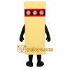Tan Red Black Smiling Cigar Mascot Costume Tan Red Black Smiling Cigar Mascot Costume