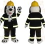 Black White Firefighter Dog Mascot Costume