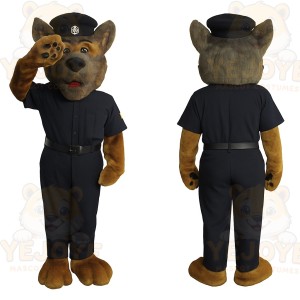 Brown Black Police Dog Mascot Costume