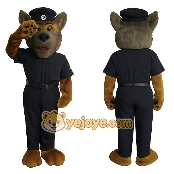 Brown Black Police Dog Mascot Costume