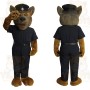 Brown Black Police Dog Mascot Costume
