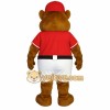 Brown Red White Baseball Bear Mascot Costume Brown Red White Baseball Bear Mascot Costume