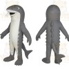 Gray White Whiskered Catfish Mascot Costume